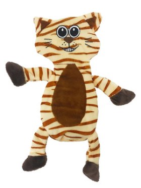 (image for) 12" Tiger Crinkle Flat Dog Toy