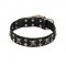 (image for) FDT Artisan 'Rock 'n' Roll Style' Fancy Leather American Bulldog Collar with Skulls, Bones and Studs 1 1/2 inch (40 mm) wide