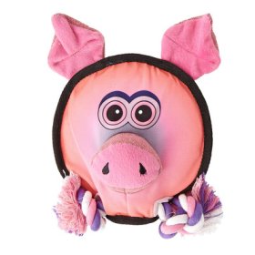 (image for) 8" Round Pig - Squeak & Rope
