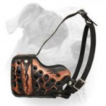 (image for) Hand painted by our artists leather Muzzle "Dondi" Plus