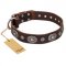 (image for) "Extra Pizzazz" FDT Artisan Adorned Brown Leather American Bulldog Collar