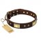 (image for) "Rich Fashion" FDT Artisan Decorated Leather American Bulldog Collar with Plates and Studs