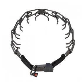 (image for) American Bulldog Pinch Prong Collar of Black Stainless Steel 1/11 inch (2.25 mm) link diameter