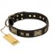 (image for) "Passion for Style and Beauty" FDT Artisan Decorated Black Leather American Bulldog Collar