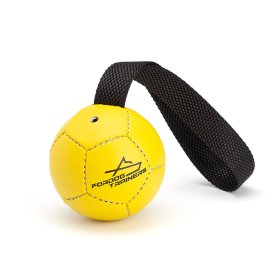 (image for) Inflatable Leather Ball Dog Toy With Handle - Neon Yellow - 3.25" (8 cm)