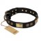 (image for) "Ancient Egypt" FDT Artisan Leather American Bulldog Collar with Old Bronze Look Decorations