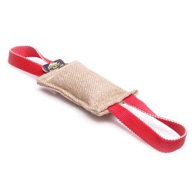 (image for) Jute Puppy Bite Tug with Two Handles - 2 1/3 inch on 8 inch (6x20 cm)
