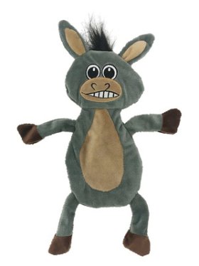 (image for) 12" Donkey Crinkle Flat Dog Toy