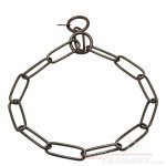 (image for) Herm Sprenger Black Stainless Steel Long Link Fur Saver 1/9 inch (3 mm) - HS Choke Collar