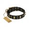 (image for) "Medieval Style" FDT Artisan Leather American Bulldog Collar with Brass Plates and Spikes