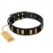 (image for) "Glorious Night" FDT Artisan Decorated Black Leather American Bulldog Collar