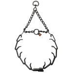 (image for) ULTRA-PLUS Black Stainless Steel Prong Collar with Center-Plate, Assembly Chain and ClicLock (2.25 mm x 16 inches) Herm Sprenger