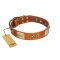 (image for) "Perfect Blend" FDT Artisan Tan Leather American Bulldog Collar 1 1/2 inch (40 mm) wide
