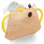 (image for) Puppy and young American Bulldog bite builder made of jute