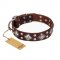 (image for) "King of Grace" FDT Artisan Stylish Leather American Bulldog Collar with Old Silver-Like Plated Decorations