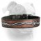 (image for) Hand painted by our artists Barbed Wire leather American Bulldog collar