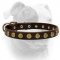(image for) Leather Collar With Imitated Metal Buttons Decoration For American Bulldog