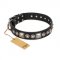 (image for) "Eternal Beauty and Style" FDT Artisan Adorned Black Leather American Bulldog Collar