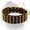 (image for) 3 inch extra wide spiked leather American Bulldog collar