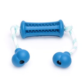 (image for) High-Quality Rubber Blue Training Dental Toy With Handles (Small: 1.3” x 3.5” (3.5 cm x 9 cm))