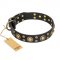 (image for) 'Baroque Chic' FDT Artisan Studded Black Leather American Bulldog Collar