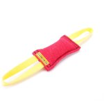 (image for) French Linen Puppy Bite Tug with Two Handles - 2 1/3 inch on 8 inch (6x20 cm)