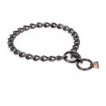 (image for) "Fur Protector" Black Stainless Steel American Bulldog Choke Collar - 1/6 inch (4 mm) wire diameter