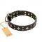 (image for) 'A La Mode' FDT Artisan Handcrafted Black Leather American Bulldog Collar