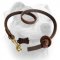 (image for) Leather Obedience Dog Leash with Pull Tab 2 foot for American Bulldog