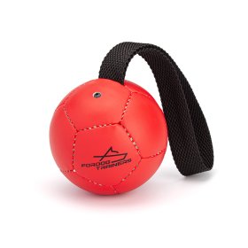 (image for) Inflatable Leather Ball Dog Toy With Handle - Red - 4" (10cm)