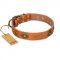 (image for) "Dandy Pet" FDT Artisan Handcrafted Tan Leather American Bulldog Collar