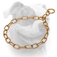 (image for) Fur saver American Bulldog choke collar for training and walking 1/8 inch (3 mm) link diameter