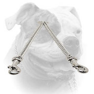 (image for) Chrome plated steel American Bulldog coupler for walking 2 dogs