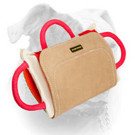 (image for) Advanced American Bulldog training bite pillow with leather covering