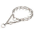 (image for) Chrome Plated Steel American Bulldog Pinch Prong Collar 1/11 inch (2.25 mm) link diameter