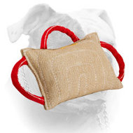 (image for) Dog bite pad made of jute with 3 handles - Jute Bite Pillow