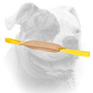 (image for) Leather American Bulldog bite tug with two handles