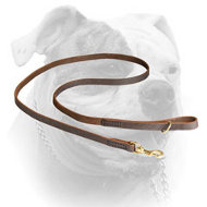 (image for) Elegant Leather American Bulldog Leash Stitched