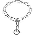 (image for) Fur saver American Bulldog collar of chrome plated steel 1/6 inch (4.0 mm) link diameter