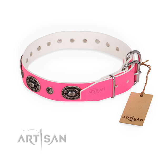 Comfy wearing easy adjustable dog collar with durable buckle