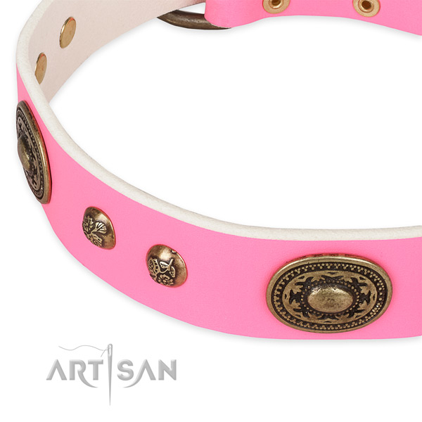 Adjustable full grain leather collar for your attractive four-legged friend
