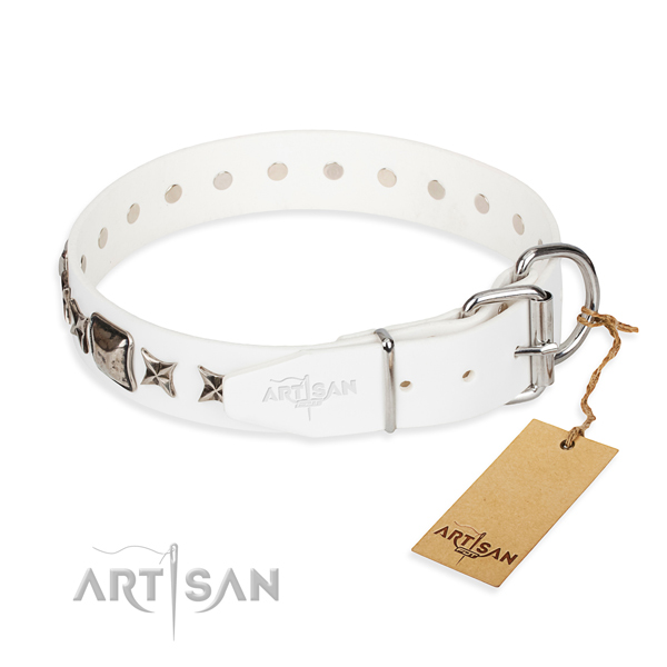 Best quality studded dog collar of full grain genuine leather