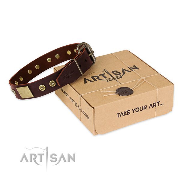 Corrosion proof hardware on dog collar for comfy wearing
