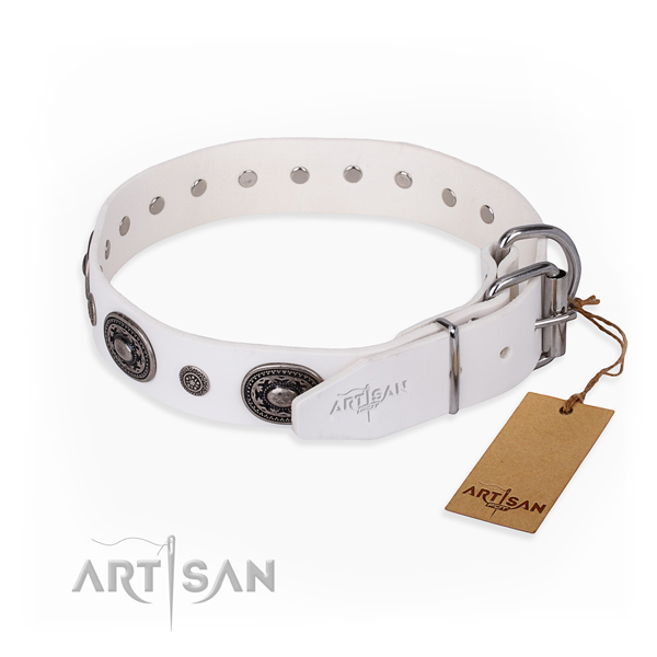 Soft to touch leather dog collar created for comfortable wearing