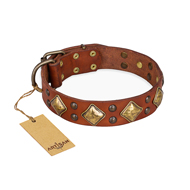 (image for) "Flight of Fancy" FDT Artisan Adorned Leather American Bulldog Collar
