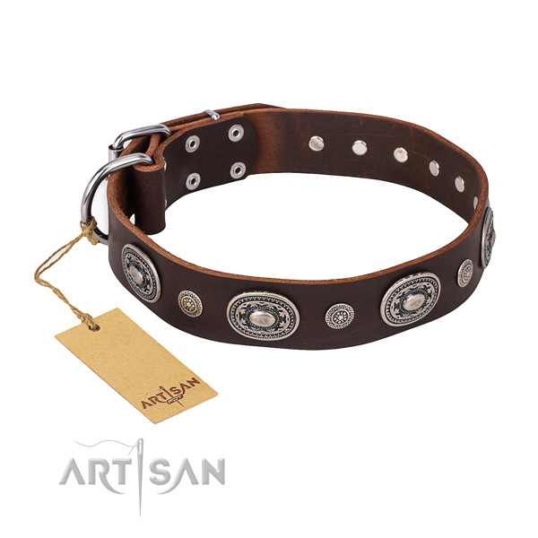 Gentle to touch leather collar crafted for your dog