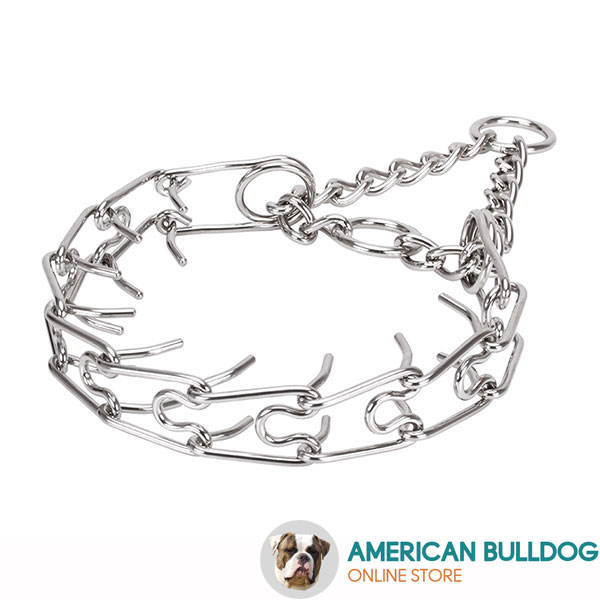 Dependable stainless steel dog pinch collar for large pets