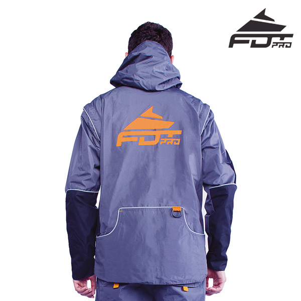 Pro Dog Trainer Jacket Grey Color with Reliable Side Pockets