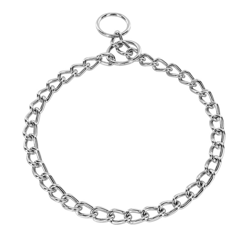 (image for) Chrome Plated Short Link Chain Collar with Round Chain - 3.0 mm