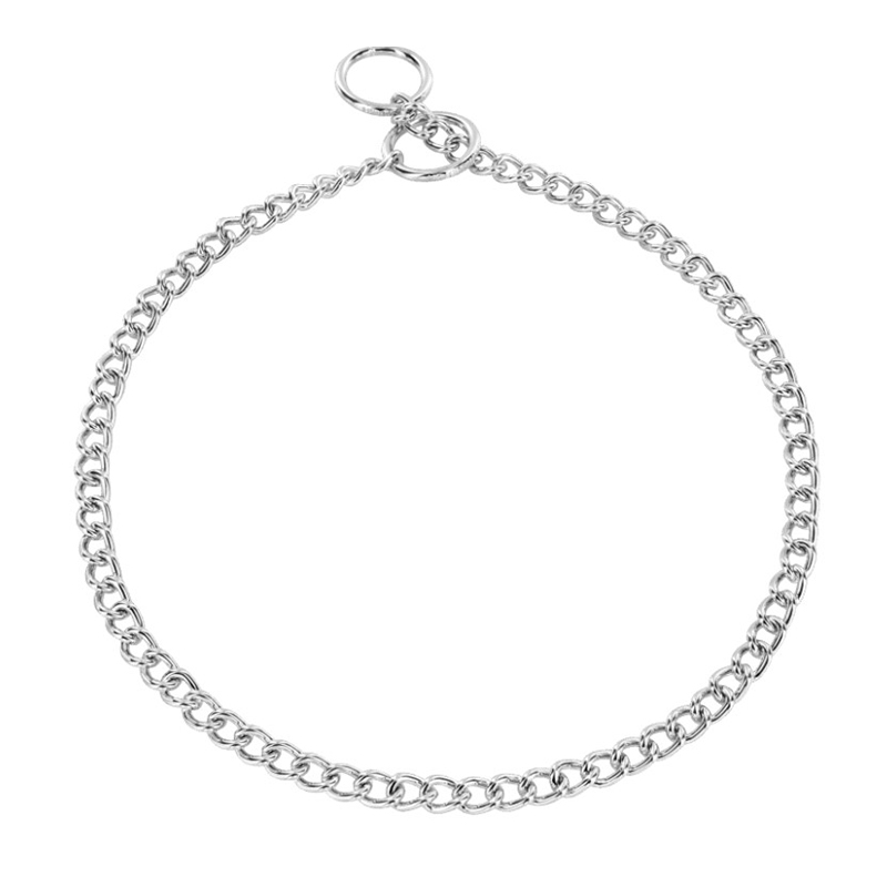 (image for) Chrome Plated Short Link Dog Collar with Round Links - 2.0 mm